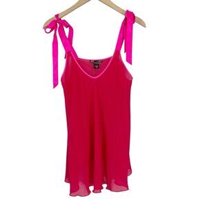 Victorias Secret Sheer Valentines Babydoll Nightie Lingerie Ribbon Tie Red M